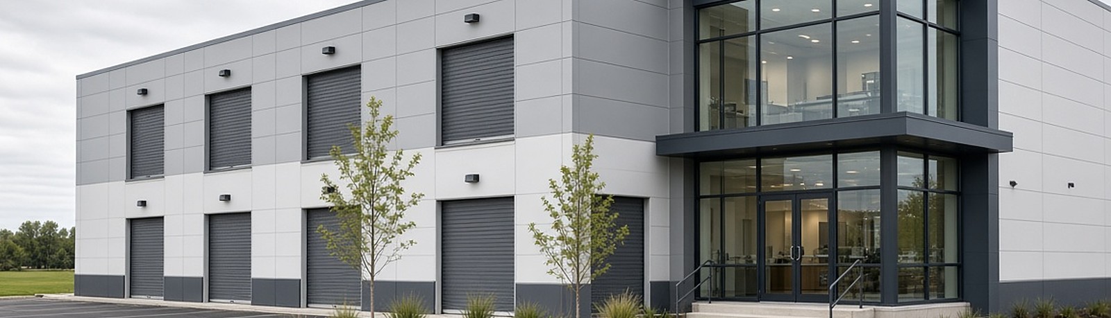 Climate-controlled self-storage building facade